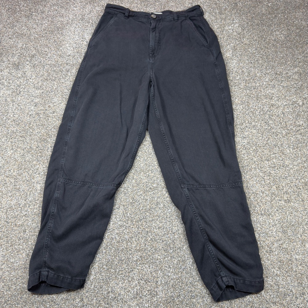 Everlane Womens Tencel Way-High Utility Pant Washed Black Tapered Size 6 Relaxed
